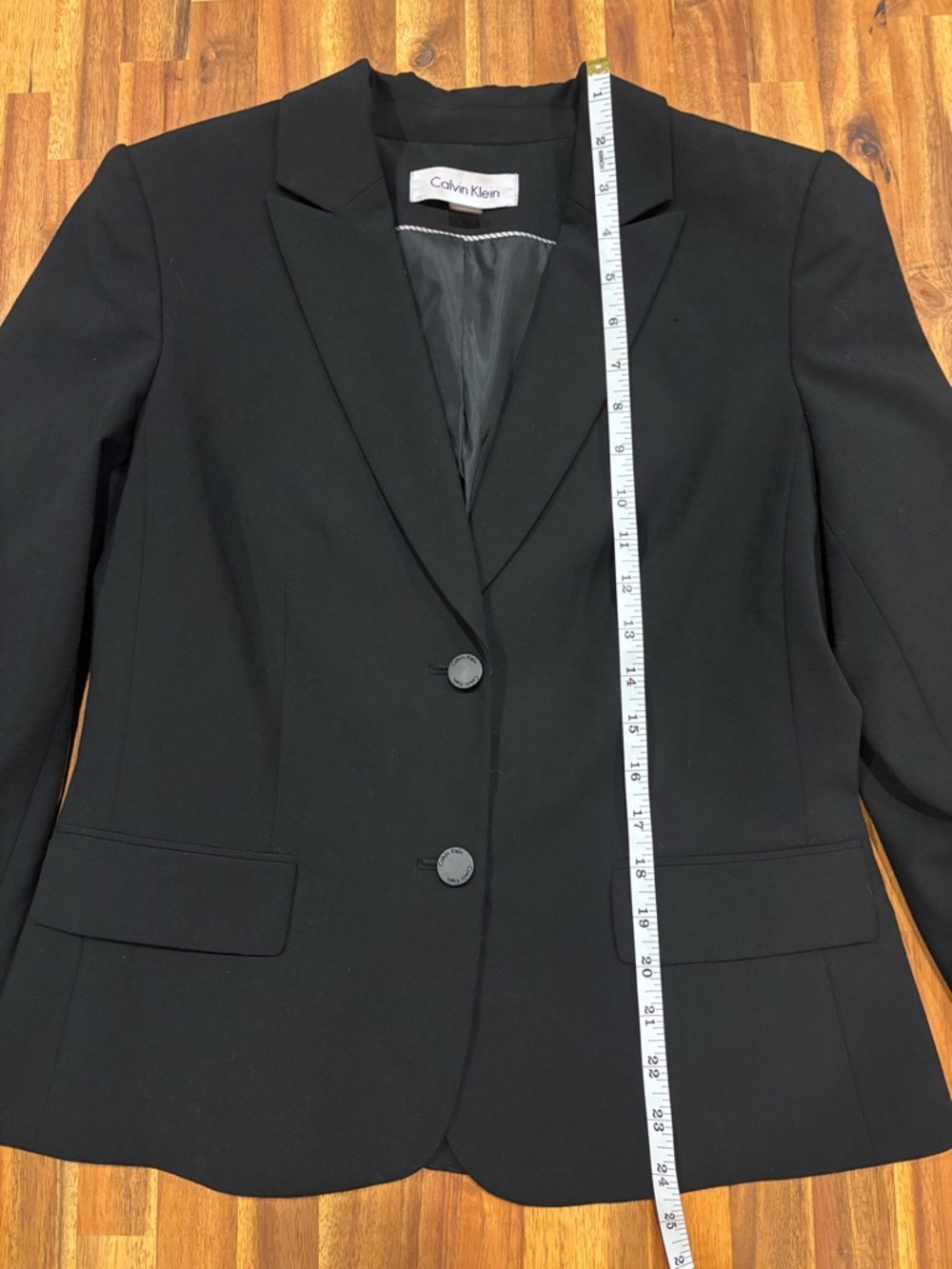Calvin Klein Black Two-Button Tailored Blazer Career Jacket Women’s 8 - Picture 9 of 13